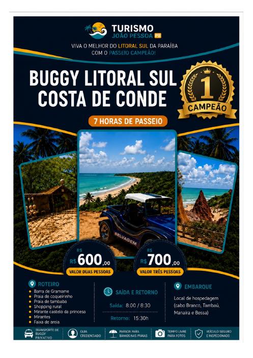 Buggy Litoral Sul Costa de Conde - Turismo João Pessoa PB